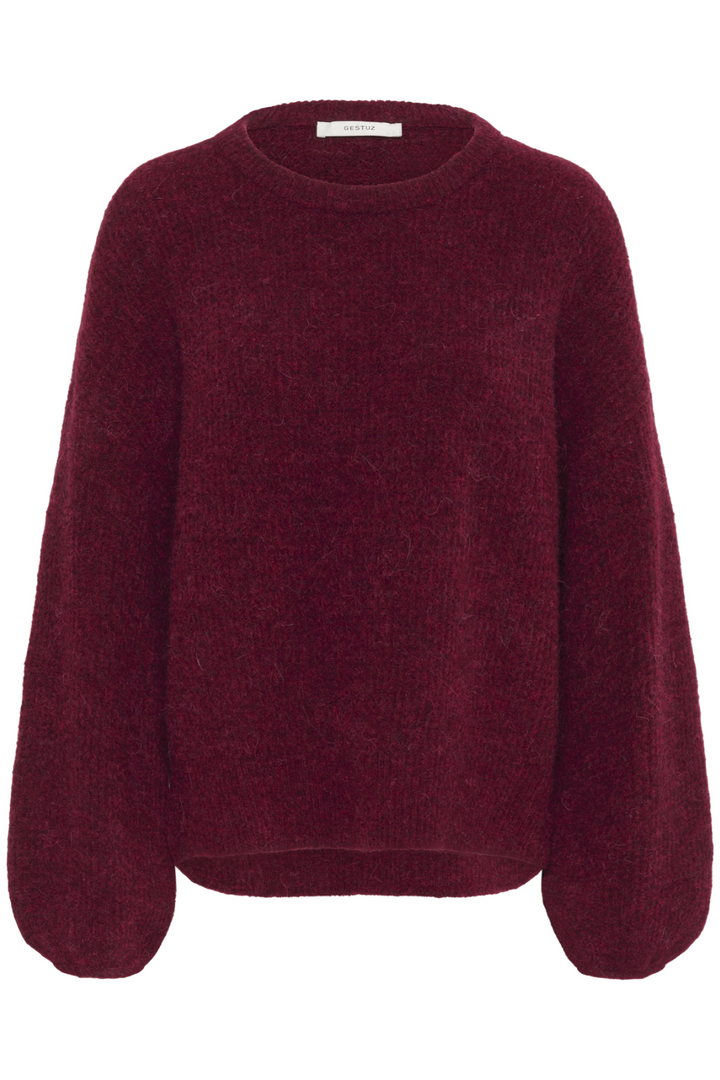 Gestuz - Gzalpha Slit Pullover 10910590 - 107340 - Blood Red Mélange