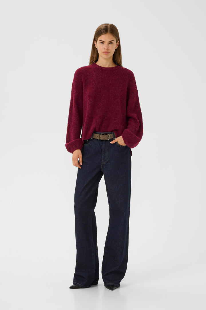Gestuz - Gzalpha Slit Pullover 10910590 - 107340 - Blood Red Mélange