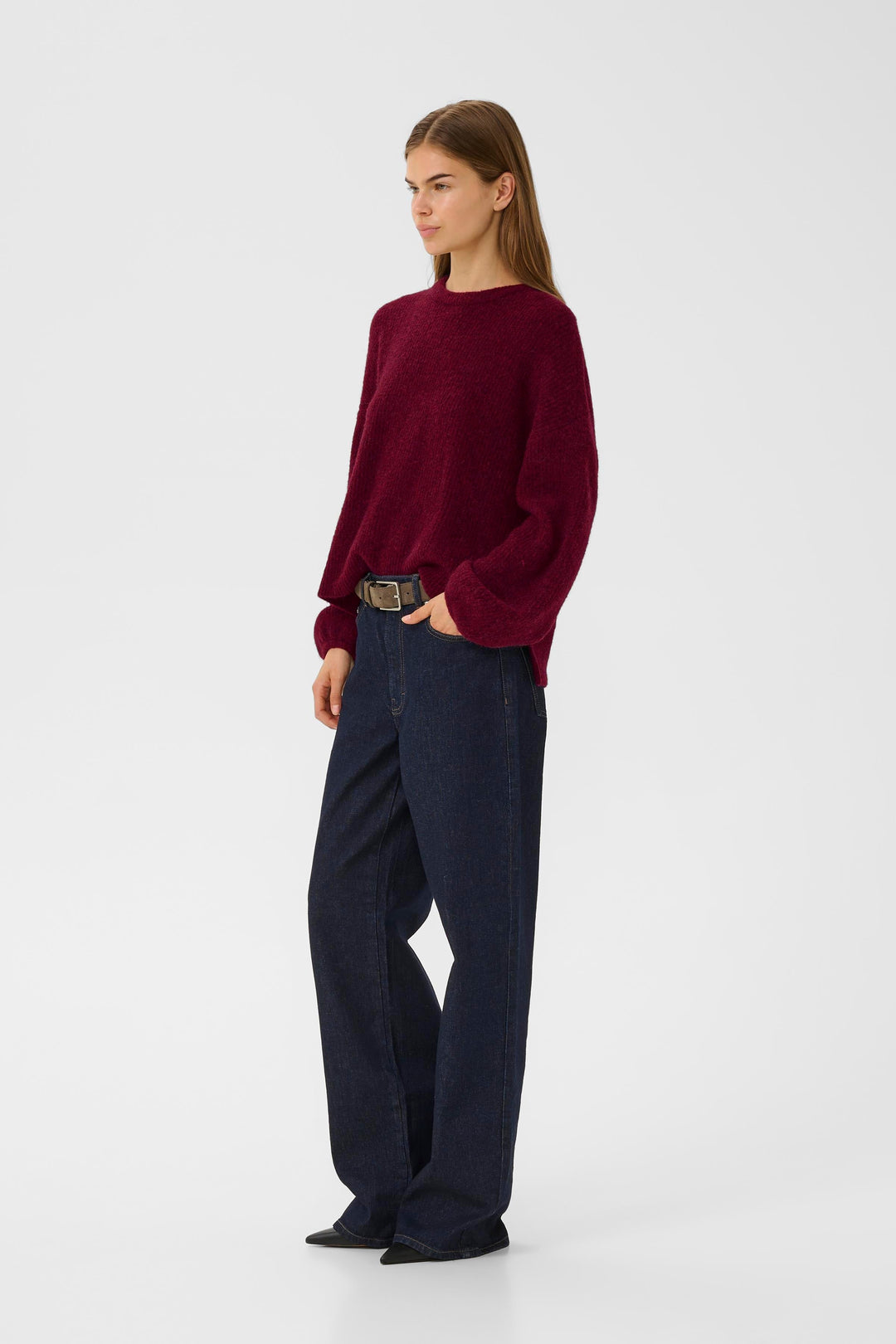 Gestuz - Gzalpha Slit Pullover 10910590 - 107340 - Blood Red Mélange