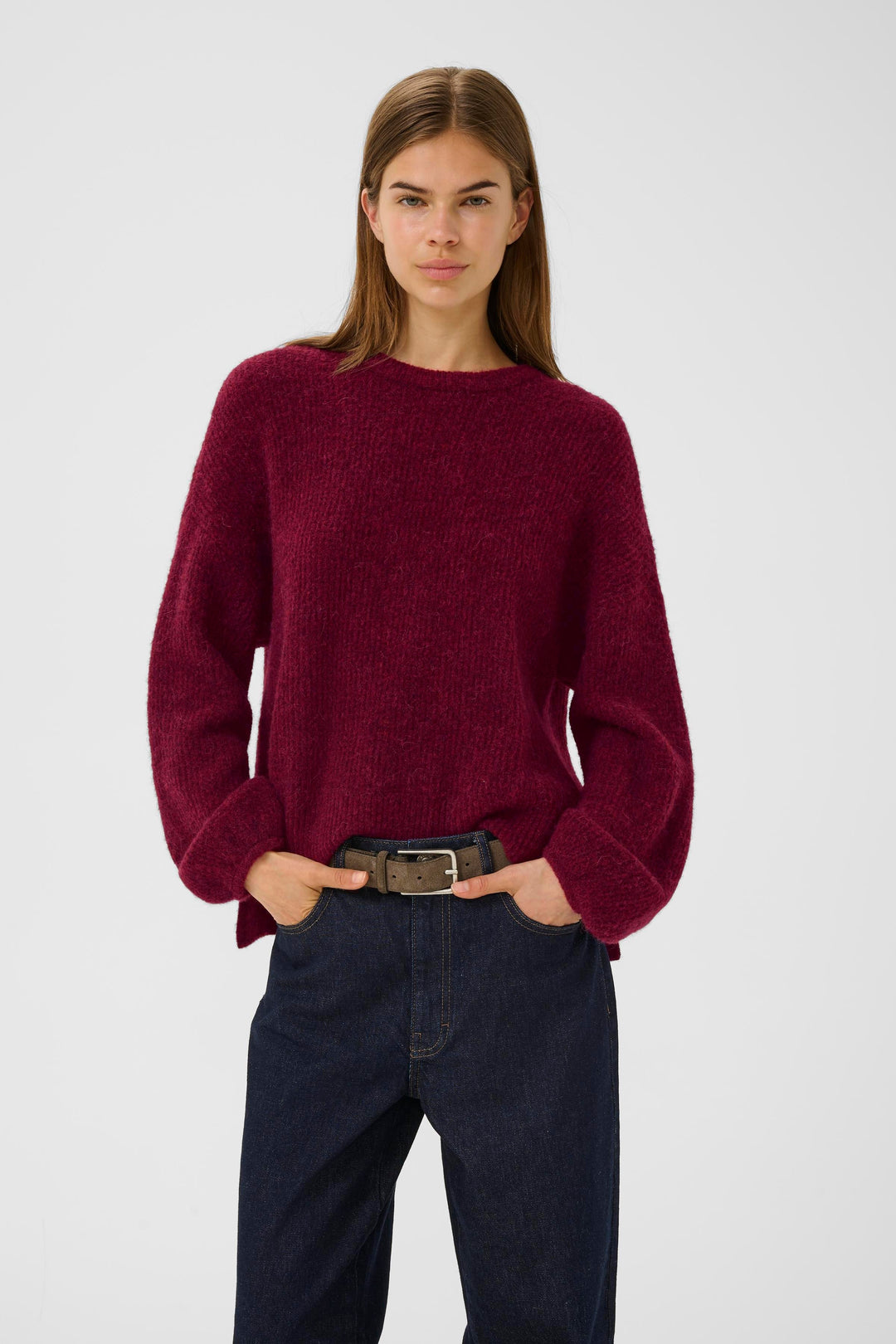 Gestuz - Gzalpha Slit Pullover 10910590 - 107340 - Blood Red Mélange