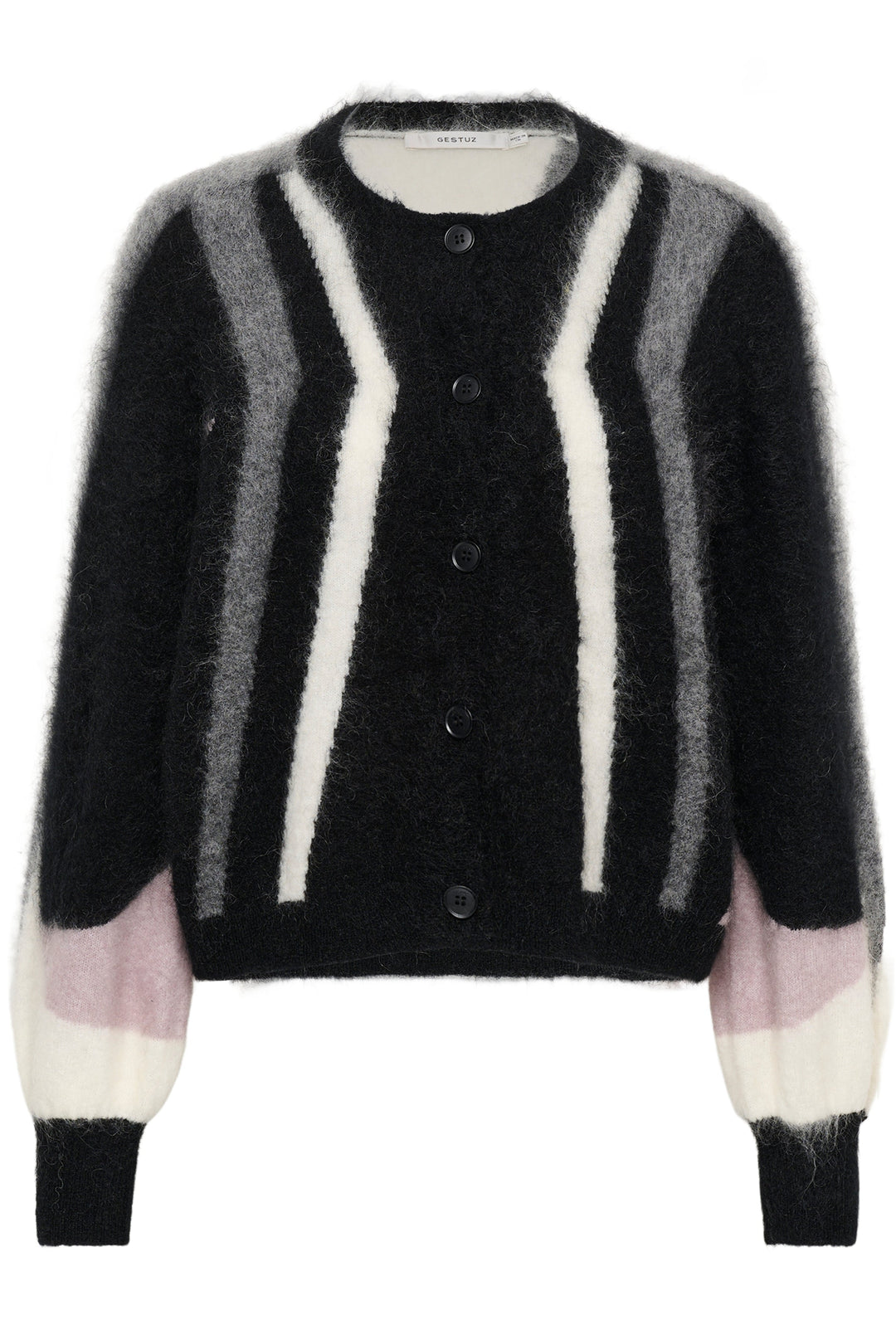 Gestuz - Gzdebbie Multi Cardigan 10911645 - 1000039 - Black/Off White/Grey/Quail