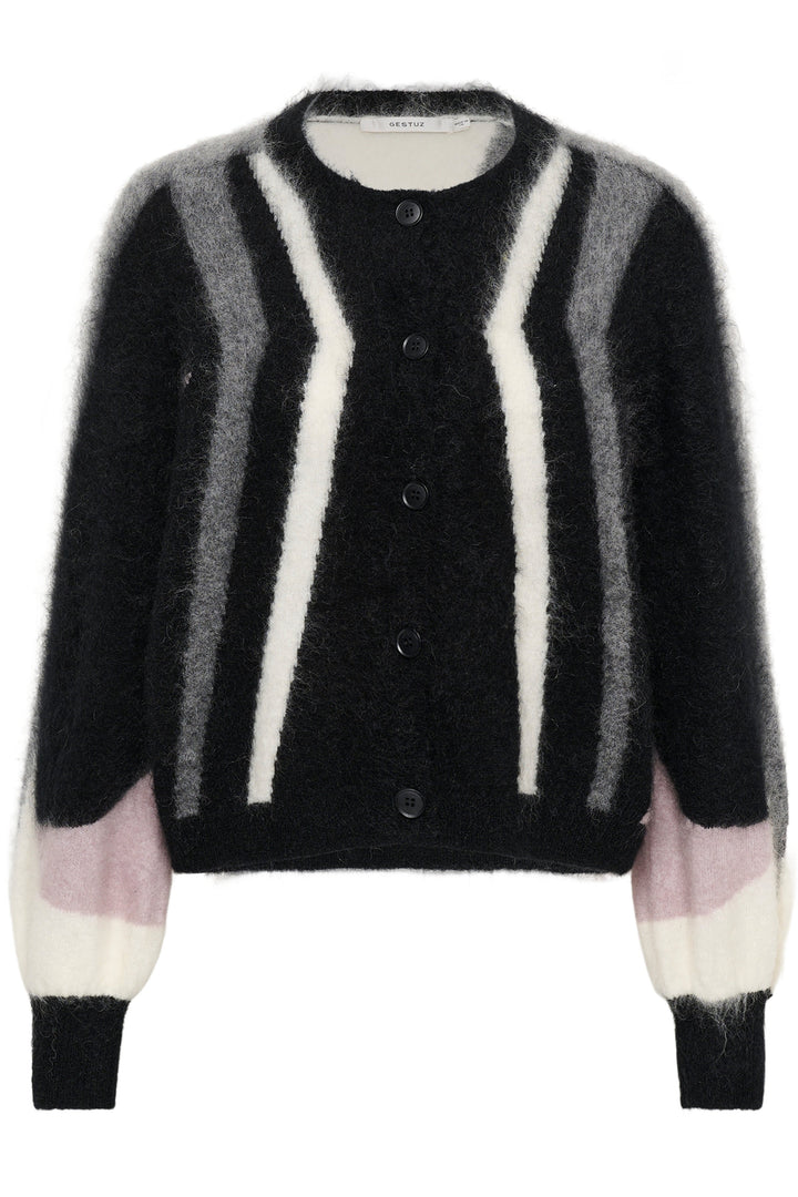 Gestuz - Gzdebbie Multi Cardigan 10911645 - 1000039 - Black/Off White/Grey/Quail