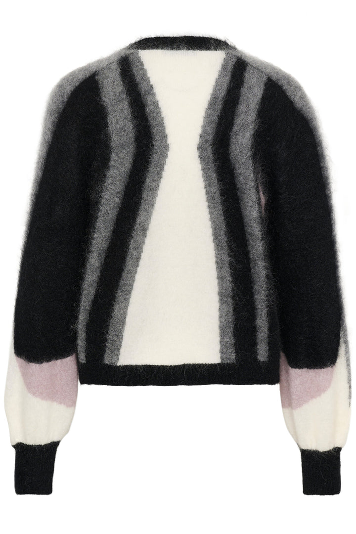 Gestuz - Gzdebbie Multi Cardigan 10911645 - 1000039 - Black/Off White/Grey/Quail