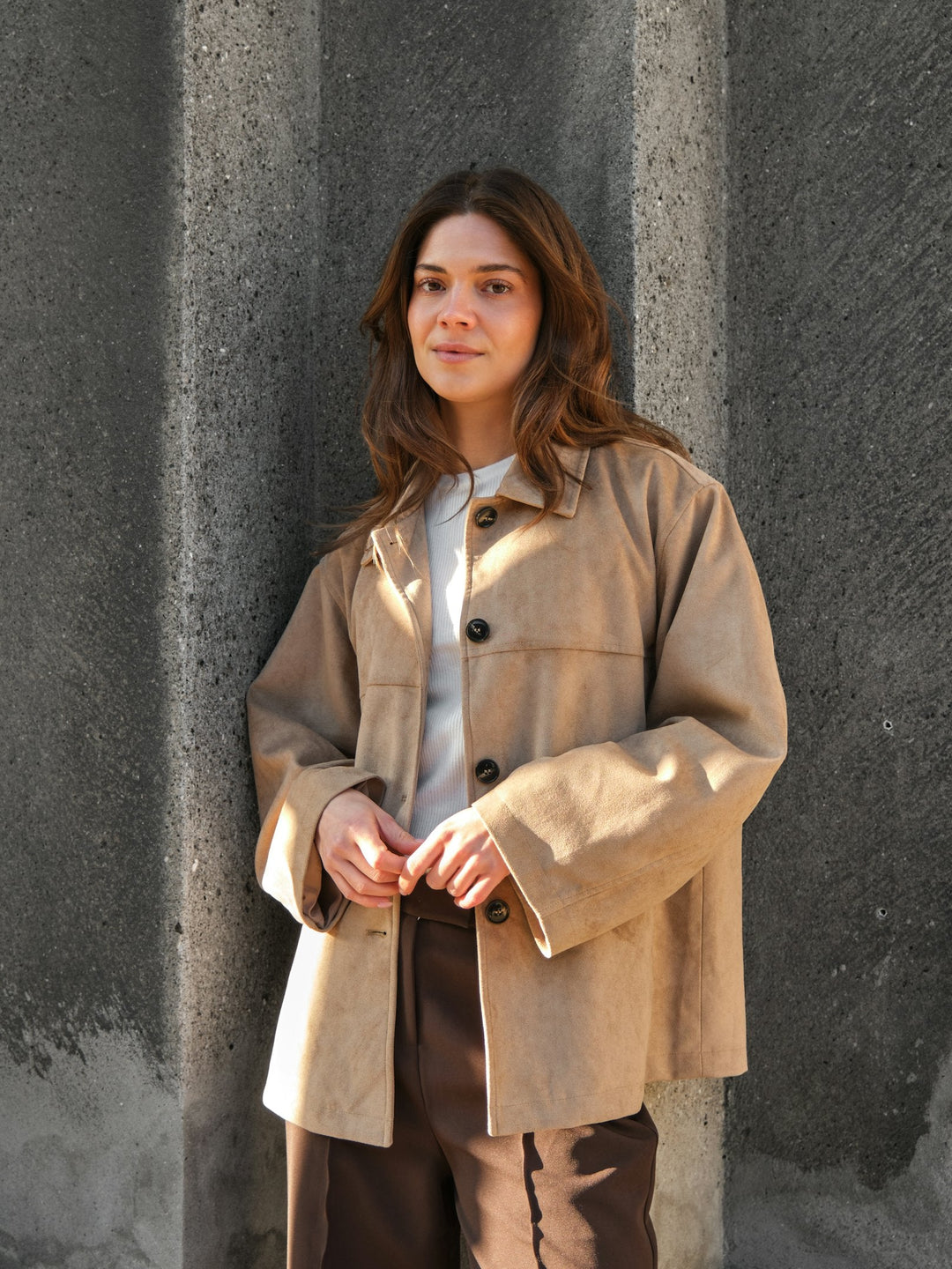 Neo Noir - Ravina Faux Suede Jacket 167352 - 213 - Sand