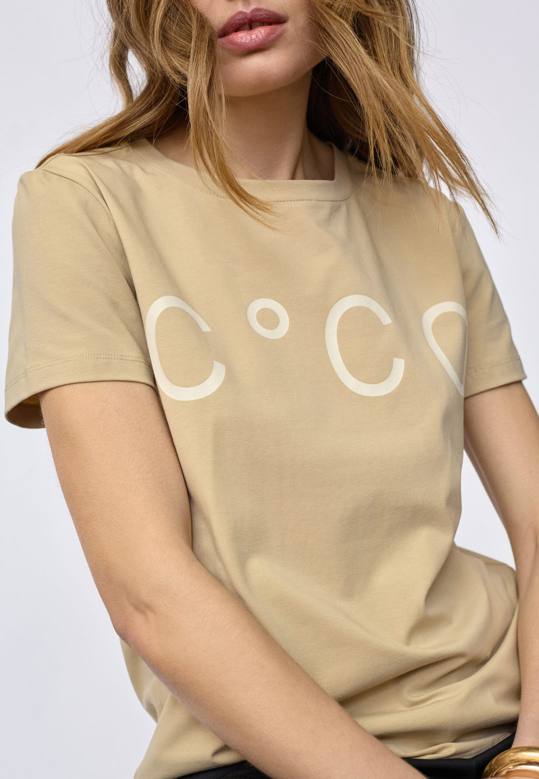 Co´Couture - Signaturecc New Tee 33200 - 320 - Bisquit