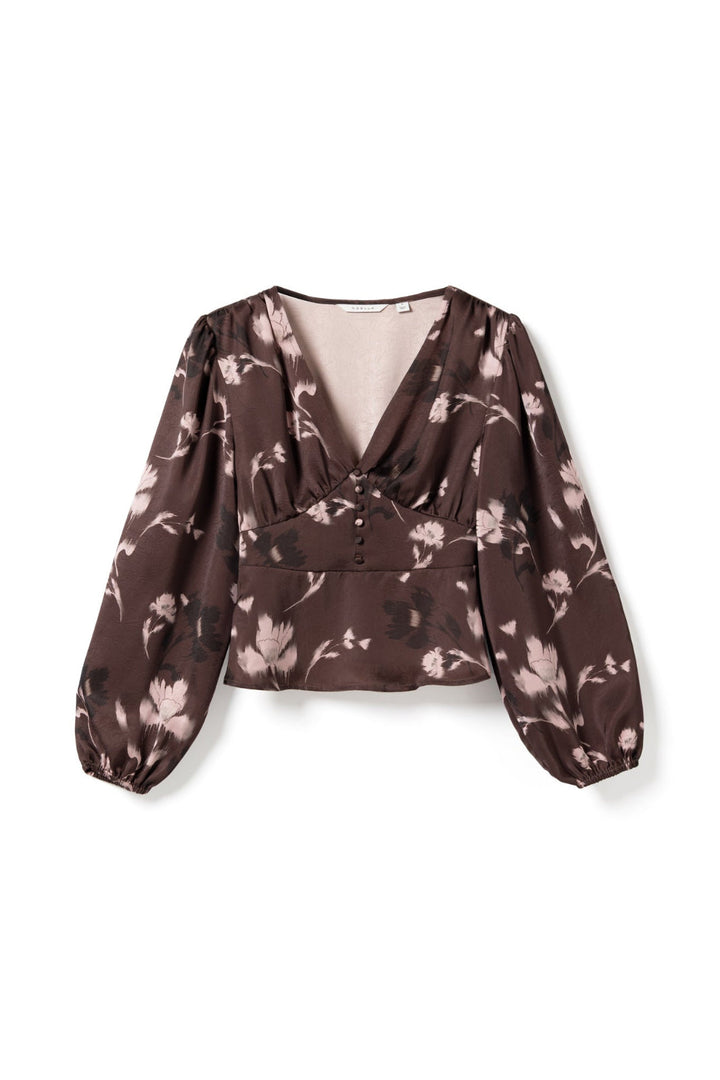 Noella - N-Lilith Ls Top 15910002 - 1473 - Dena Burgundy Print
