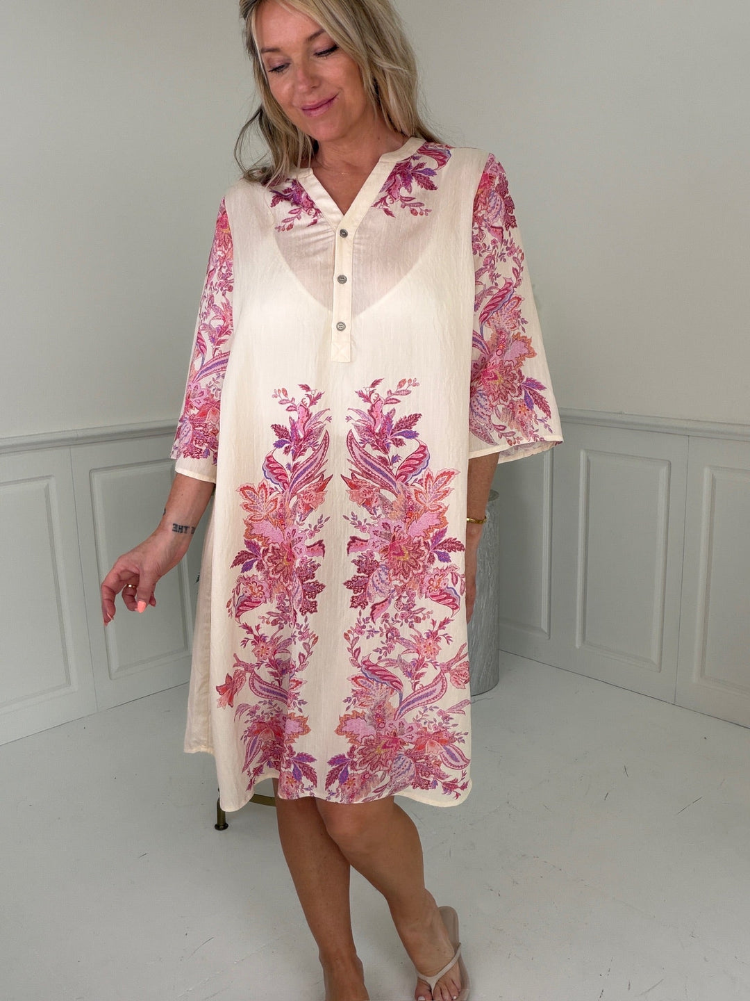 Dear Molly - Tunic Midi Dress - Pink
