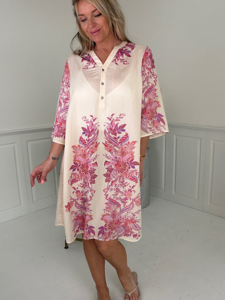 Dear Molly - Tunic Midi Dress - Pink