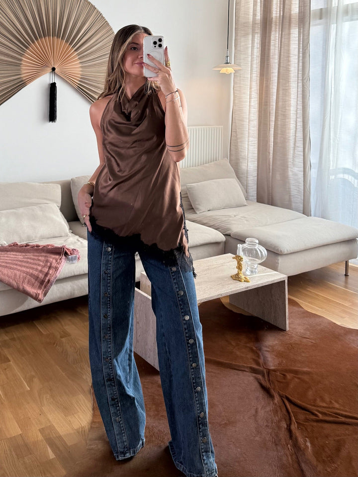 Dear Molly - Halterneck Lace - Brown