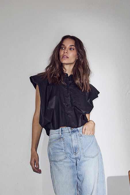 Haute L'Amitié - Dinnie Ns Coated Shirt HL10668 - Black