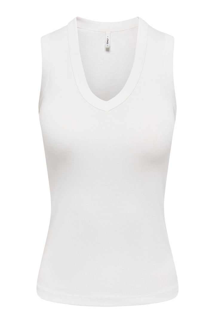 Only - Onlrina V-Neck Tank Top S/L - 5255756 Antique White