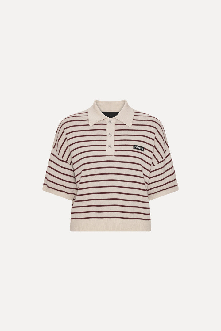 Rotate - Slinky Knit Polo 1143041764 - 1764 Oatmeal Comb.