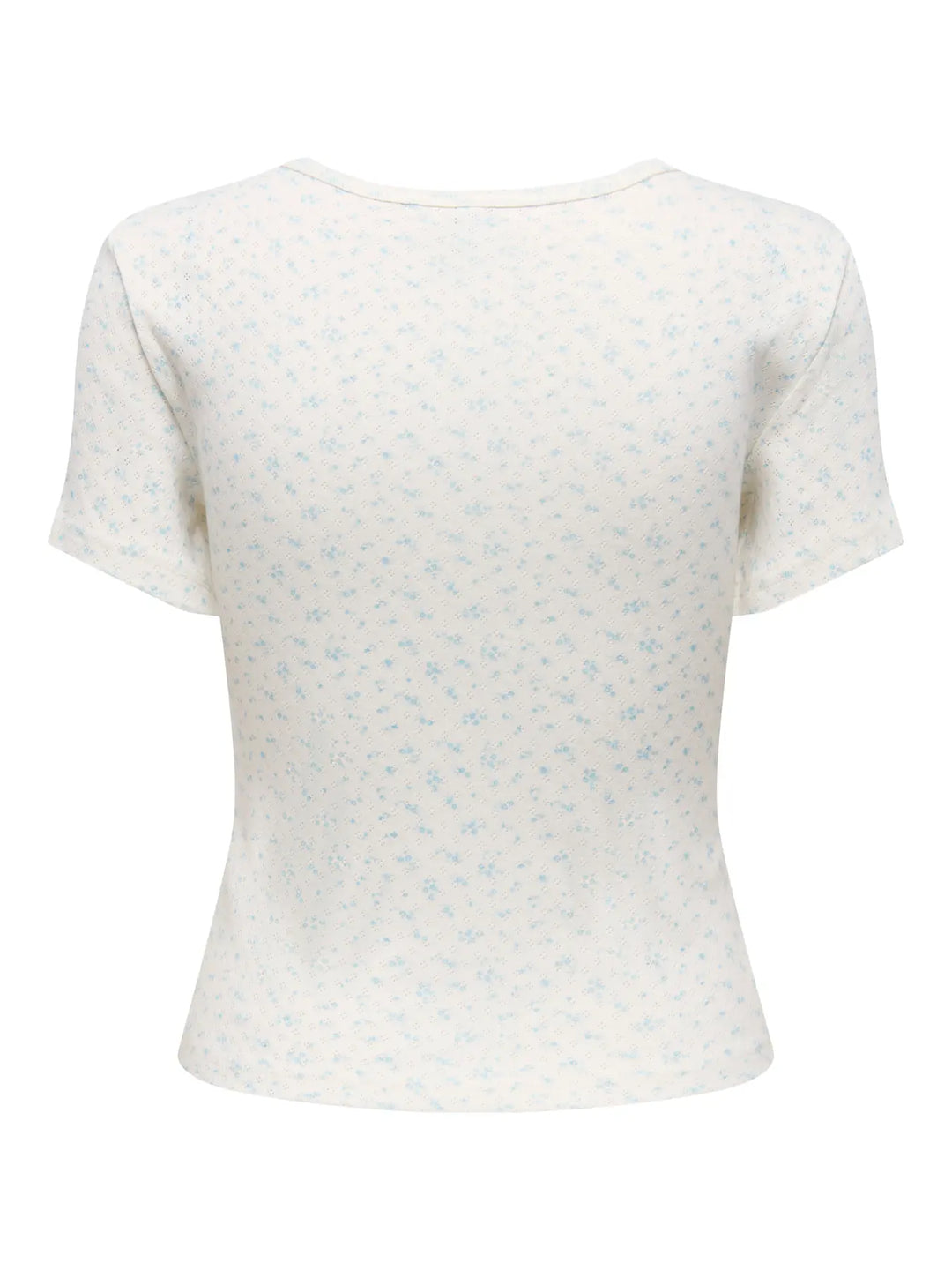 Only - Onlmadison S/S O-Neck Baby Tee - 5011787 Cloud Dancer Vivi Winter Sky