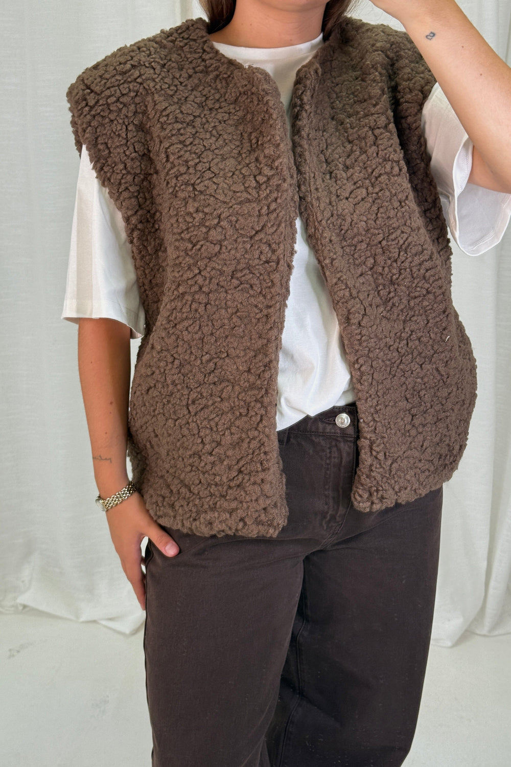 A-bee - Alicia Vest - Dark Brown Veste 