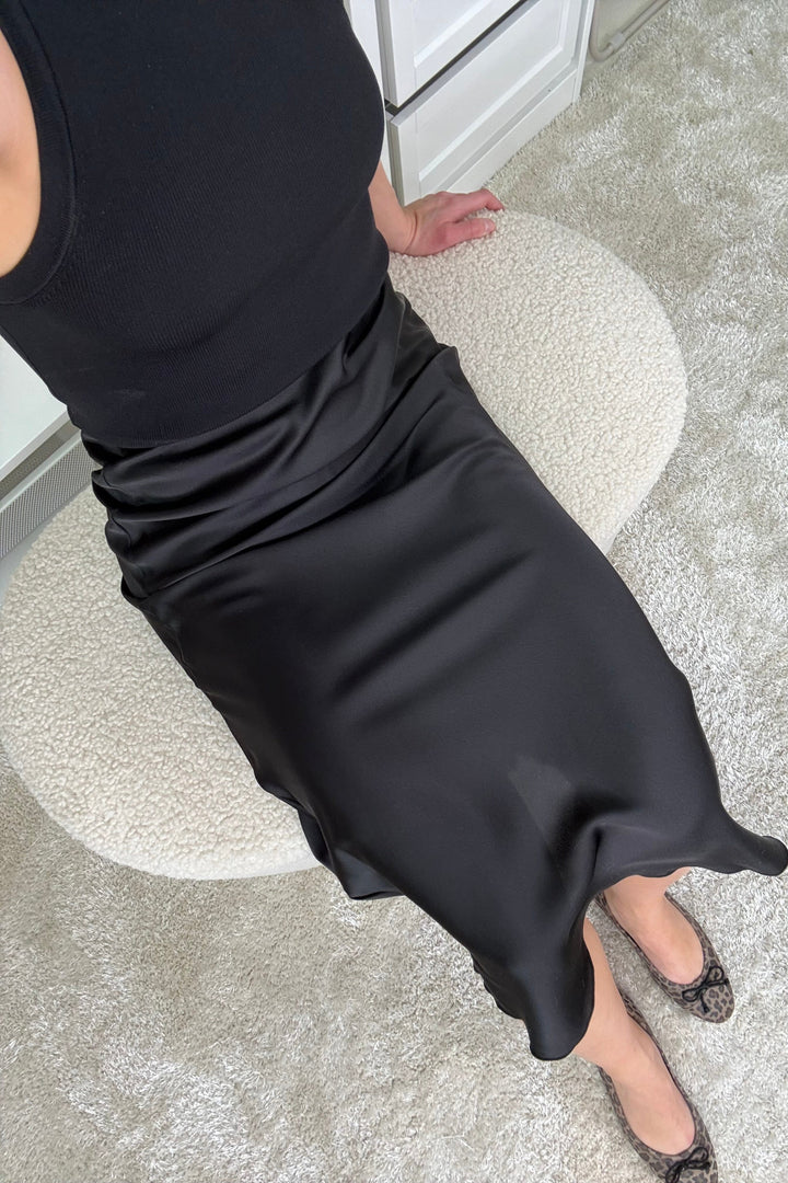 A-bee - Anne Skirt - Black Nederdele 