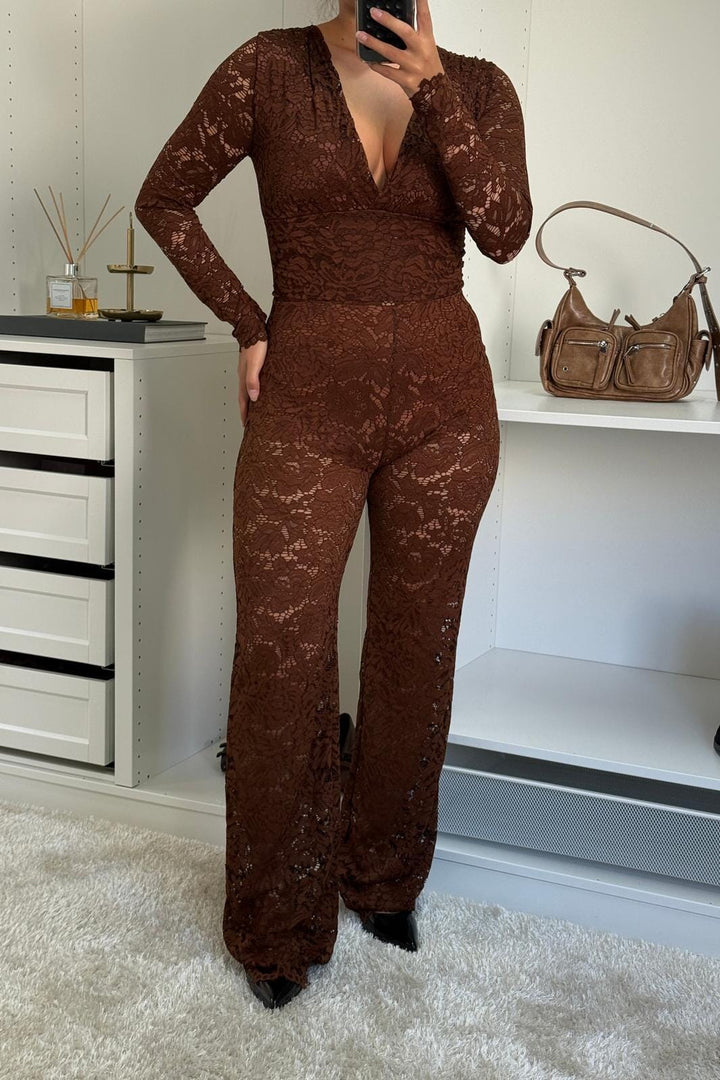 A-bee - Beatrix Pants - Dark Brown Bukser 