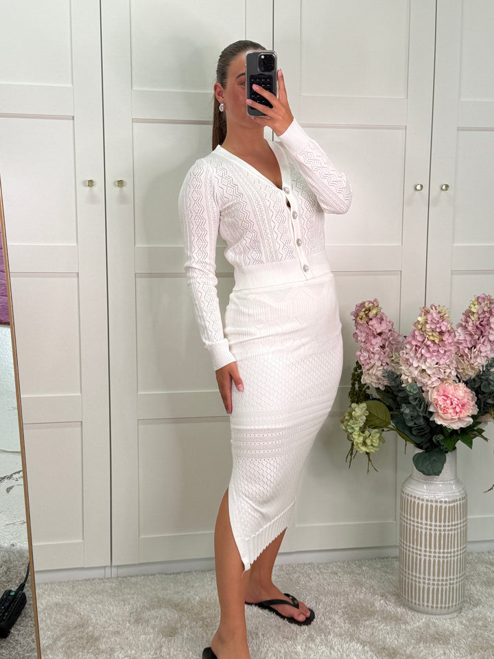 A-bee - Bianca Skirt - White Cardigans 