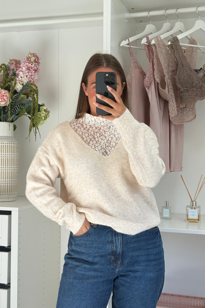 A-bee - Clarisse Striktrøjer - Beige Strikbluser 