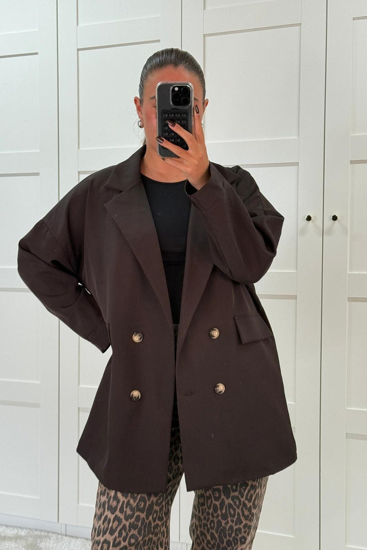 A-bee - Daphne Blazer - Dark Brown Blazere 