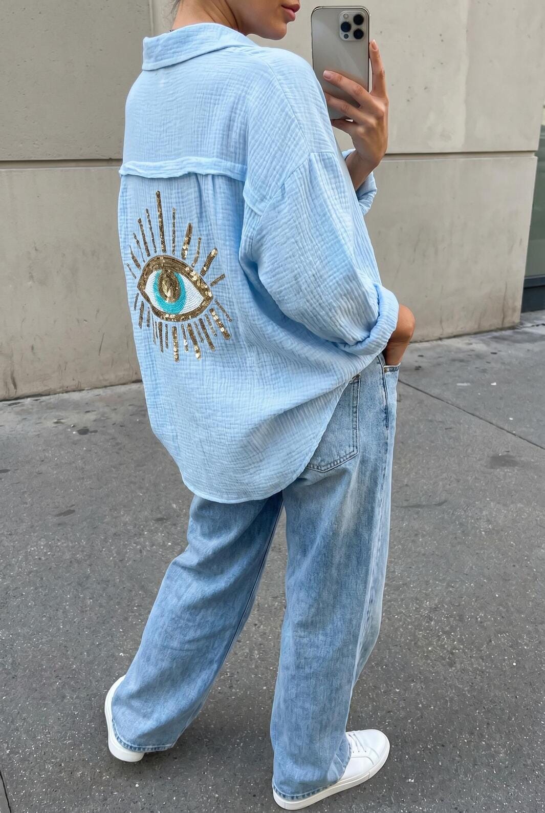 A-bee - Ella Shirt - Light Blue Skjorter 
