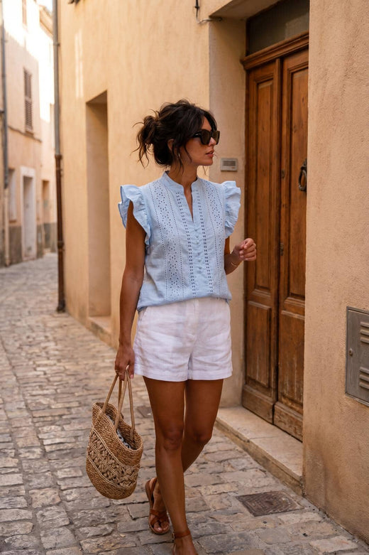 A-bee - Fiorella Blouse - Blue Bluser 