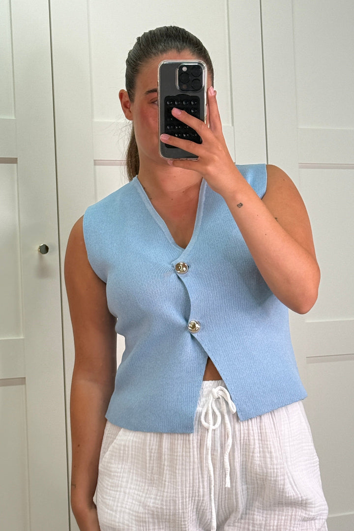 A-bee - Georgia Top - Light Blue Toppe 