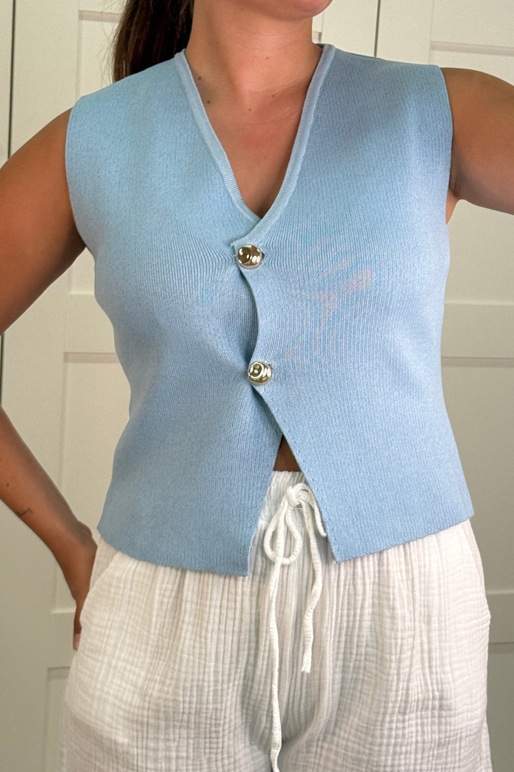 A-bee - Georgia Top - Light Blue Toppe 