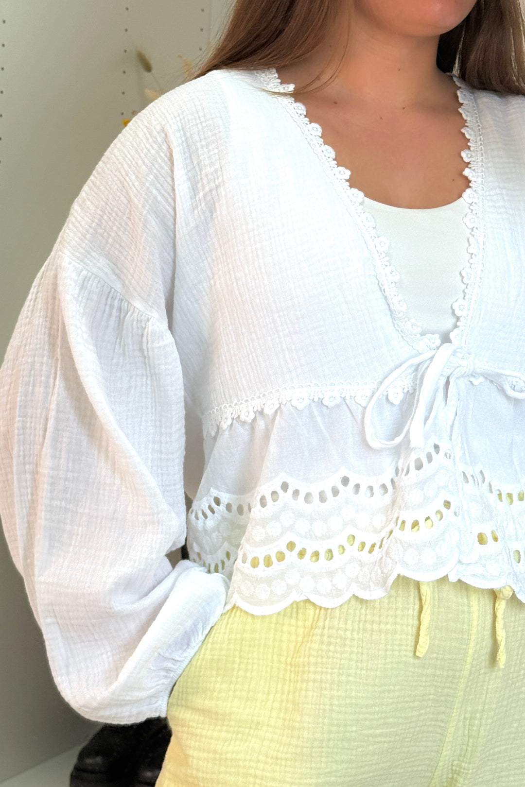 A-bee - Jenny Shirt - White Bluser 