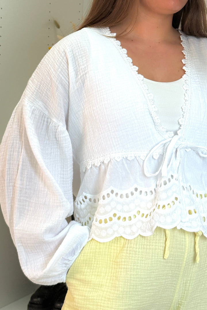 A-bee - Jenny Shirt - White Bluser 