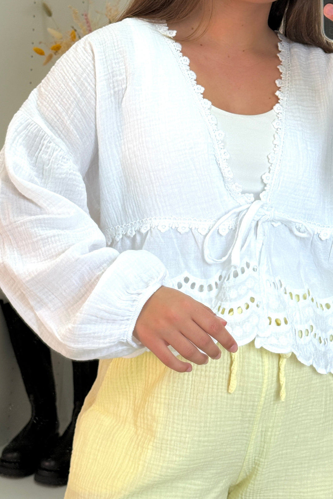 A-bee - Jenny Shirt - White Bluser 