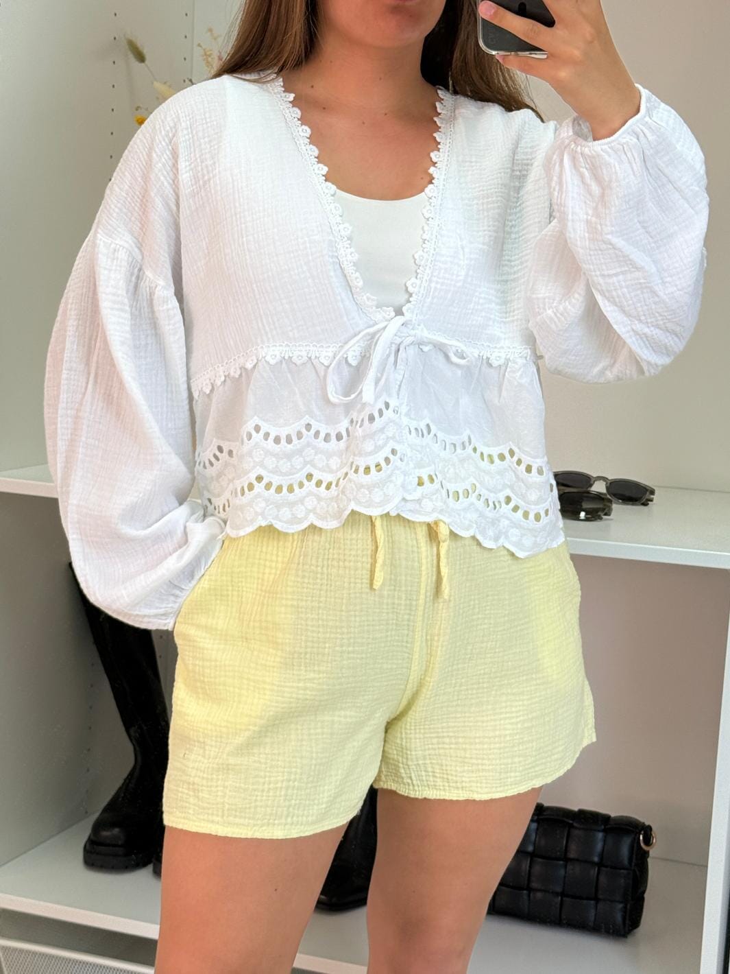 A-bee - Jenny Shirt - White Bluser 