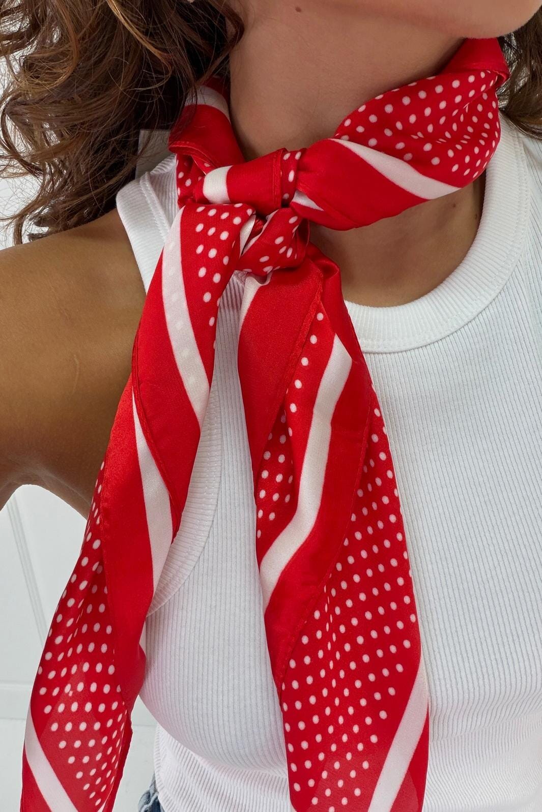 A-bee - Leonora Scarf - Red Tørklæder 