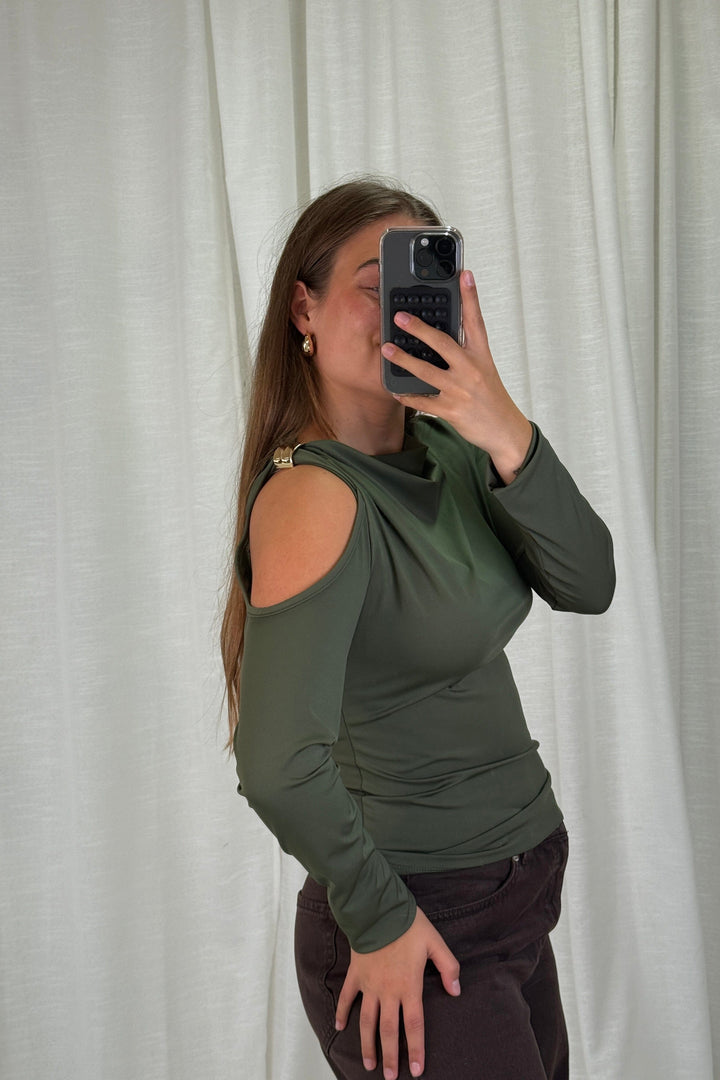 A-bee - Melinda Blouse - Khaki Bluser 