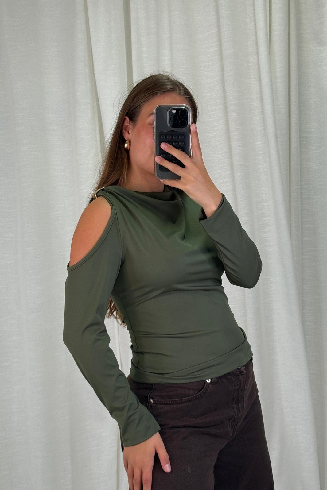 A-bee - Melinda Blouse - Khaki Bluser 