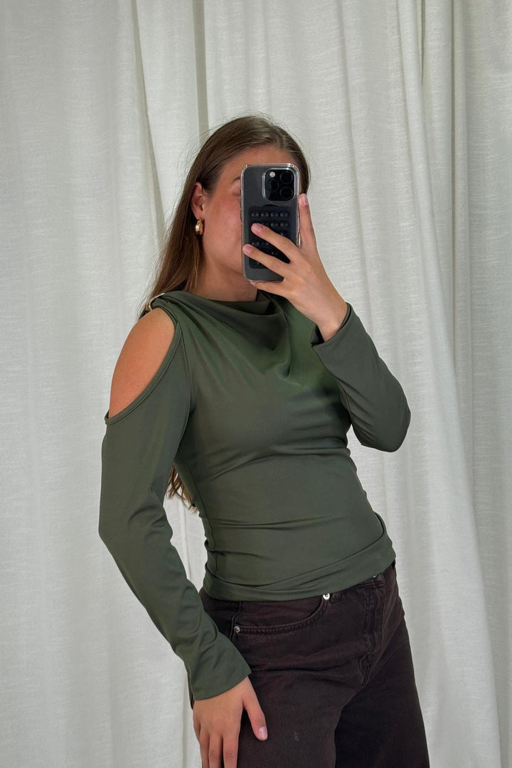A-bee - Melinda Blouse - Khaki Bluser 