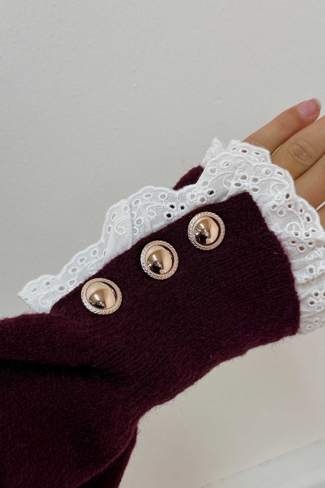 A-bee - Mirielle knit Sweater - Burgundy Strikbluser 