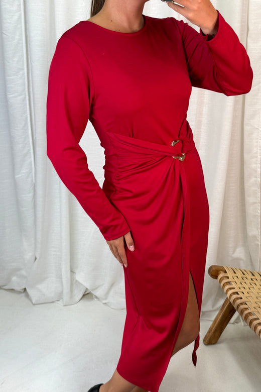 A-bee - Odette Dress - Burgundy Kjoler 