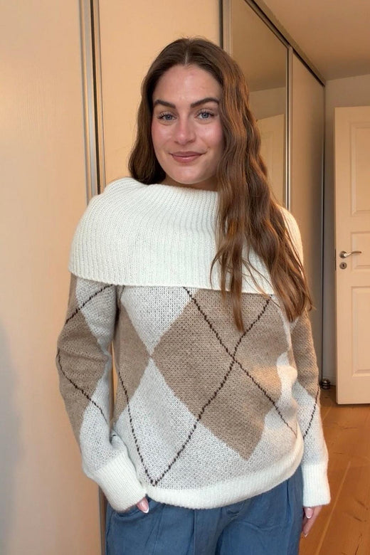 A-bee - Philippa Knit - Beige Strikbluser 