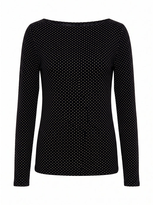 A-Bee - Poppy 97201 - Black With Cream Polka Dot Bluser 