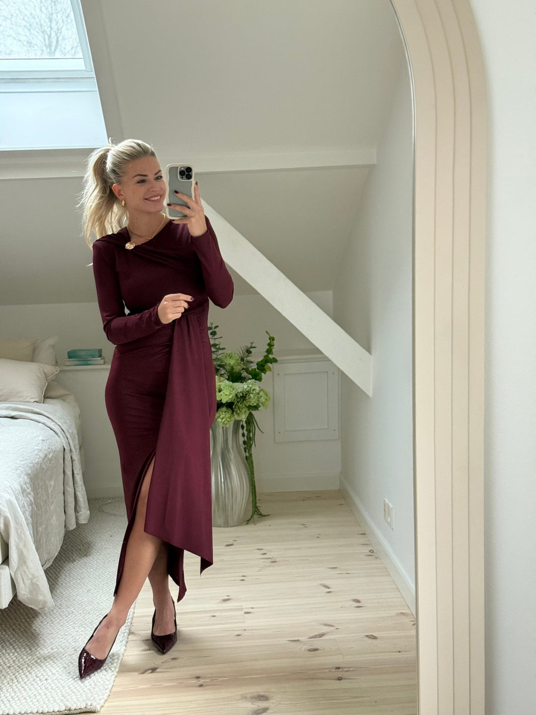 A-bee - Raisa dress - Burgundy Kjoler 