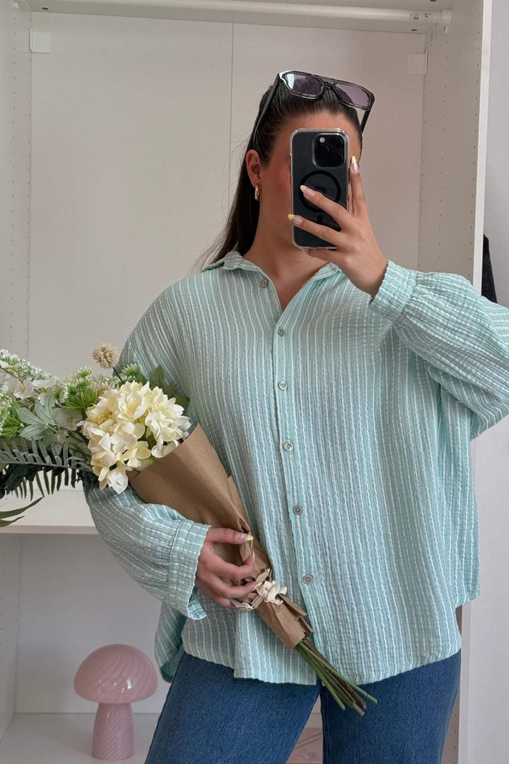 A-bee - Sacha Shirt - Aqua Marine Skjorter 