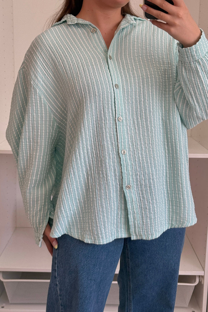 A-bee - Sacha Shirt - Aqua Marine Skjorter 