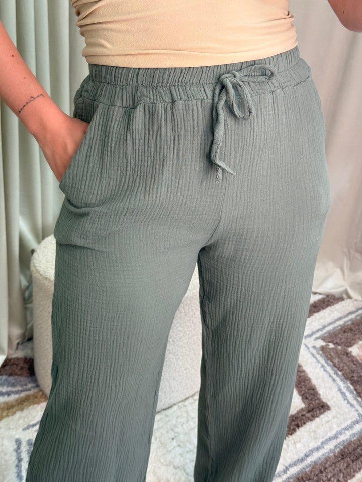 A-bee - Sonja Pants - Kaki Bukser 