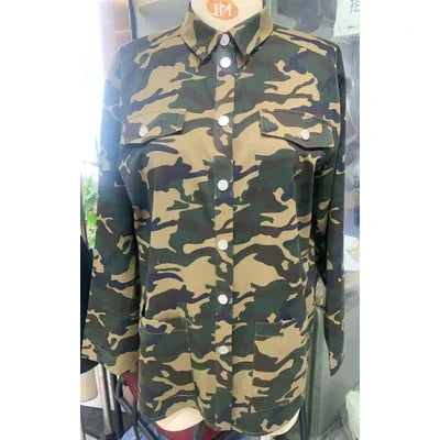 A-View - Camo Jacket AV8127 - 863 - Army/Black Shorts 