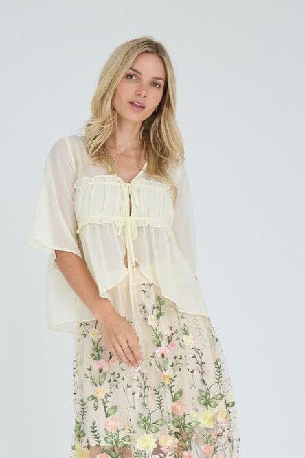 A-View - Eloise Blouse AV8015 - 069 - Pale Yellow Bluser 