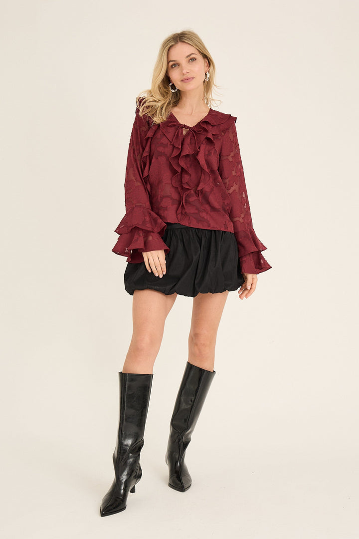 A-View - Floretta Blouse AV6090 - 266 - Cabernet Bluser 