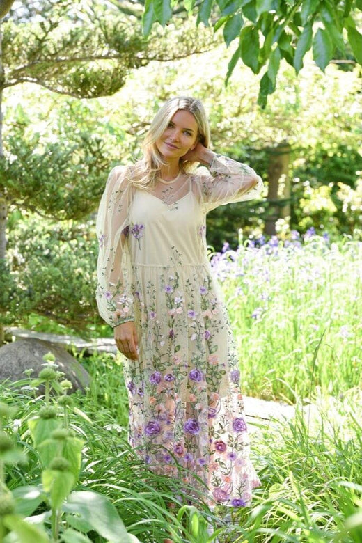 A-View - Fuschia Dress AV4614 - 180 - Green/Purple Kjoler 