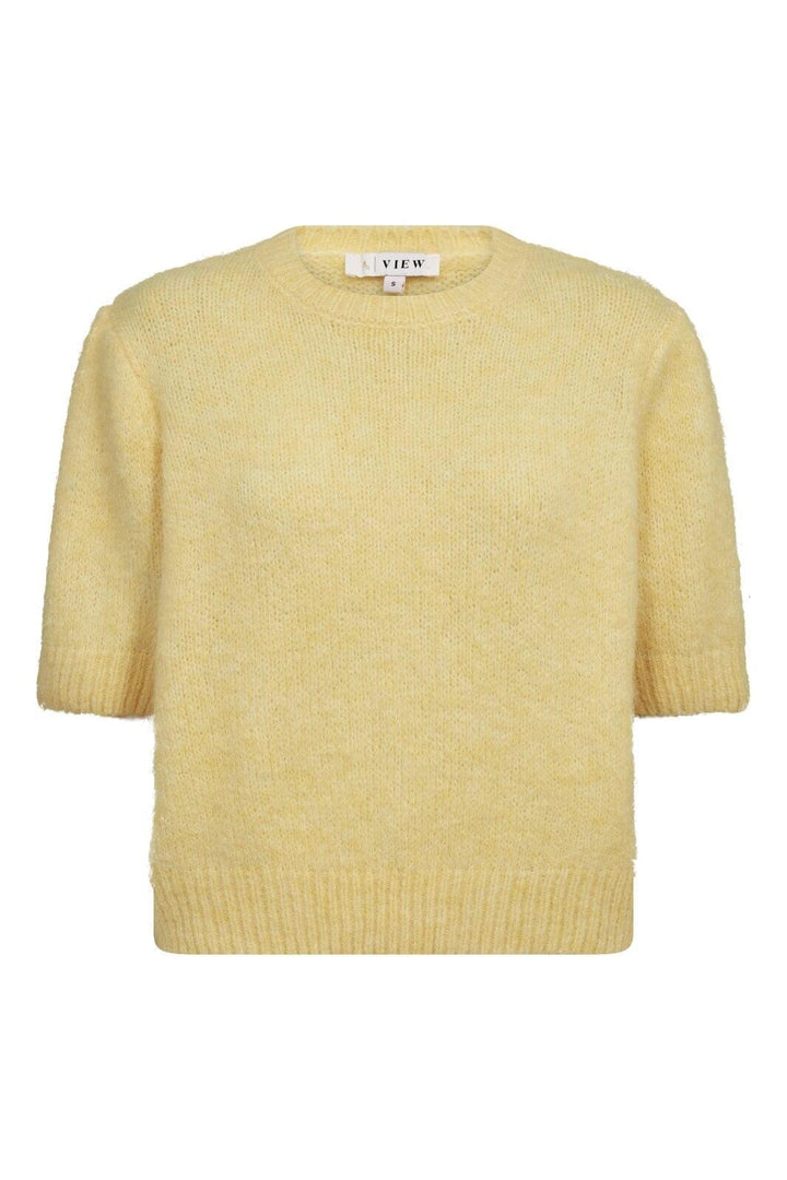 A-View - Inge S/S Knit Pullover AV7076 - 069 - Pale Yellow Strikbluser 