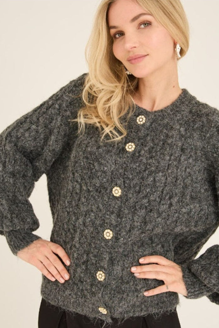 A-View - Kabba Knit Cardigan AV6022 - 283 - Dark Grey