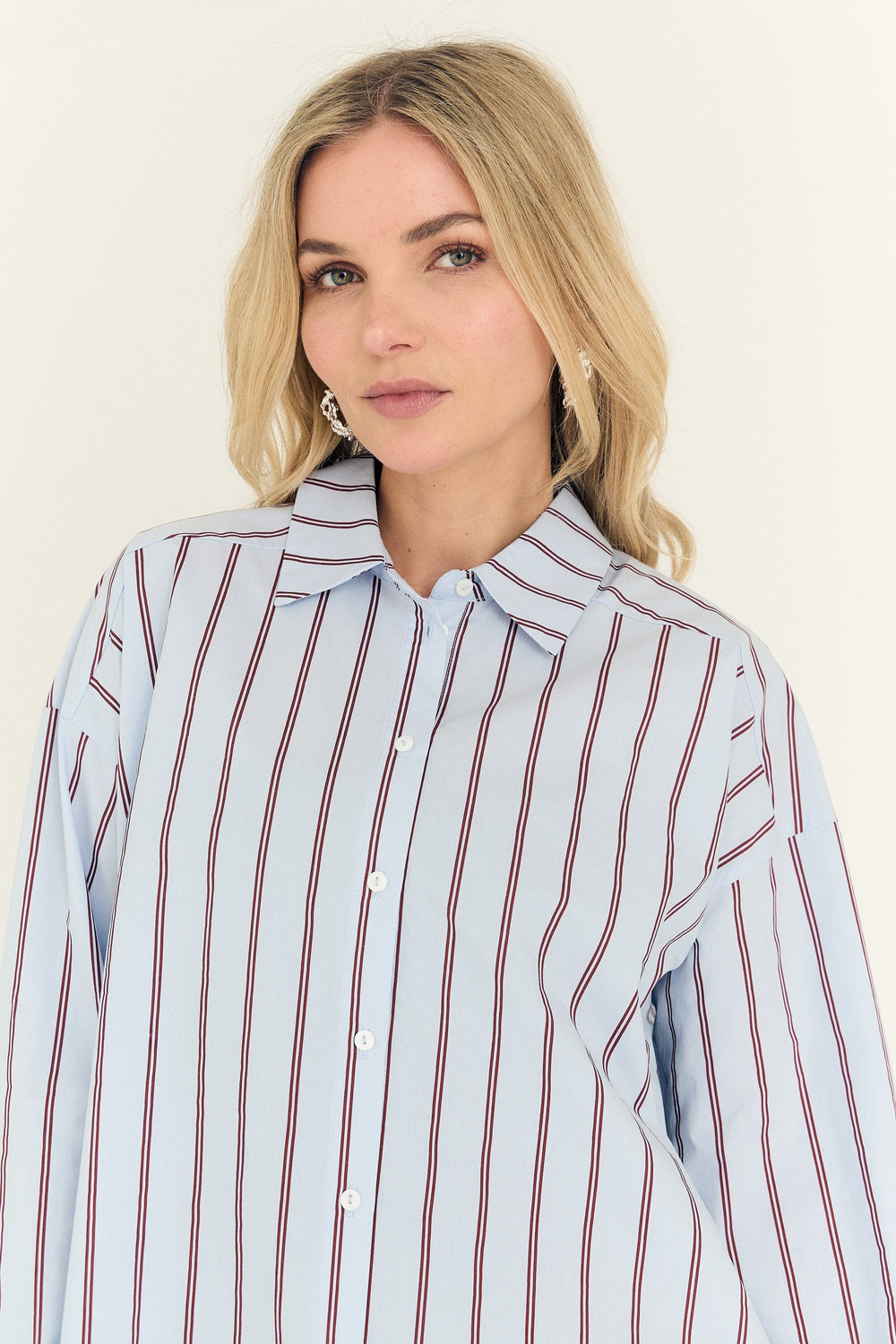 A-View - Lenn Shirt AV7029 - 240 - Light Blue/Bordeaux Skjorter 